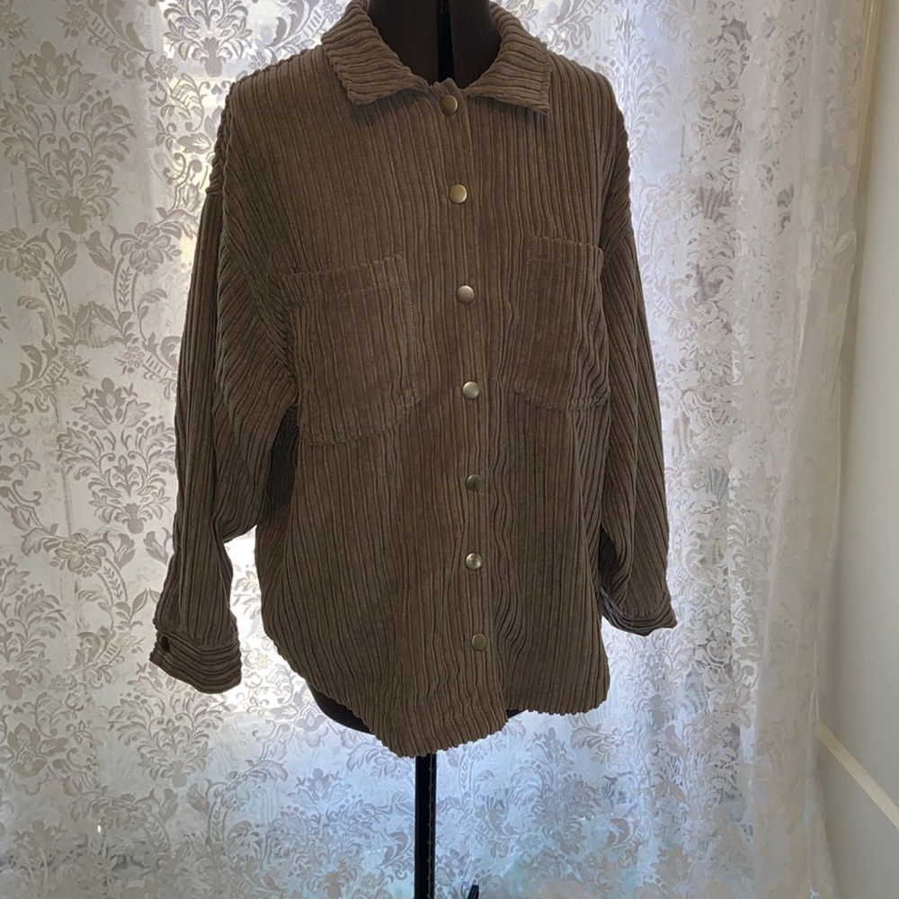 Gray ribbed angel kiss light weight jacket size medium